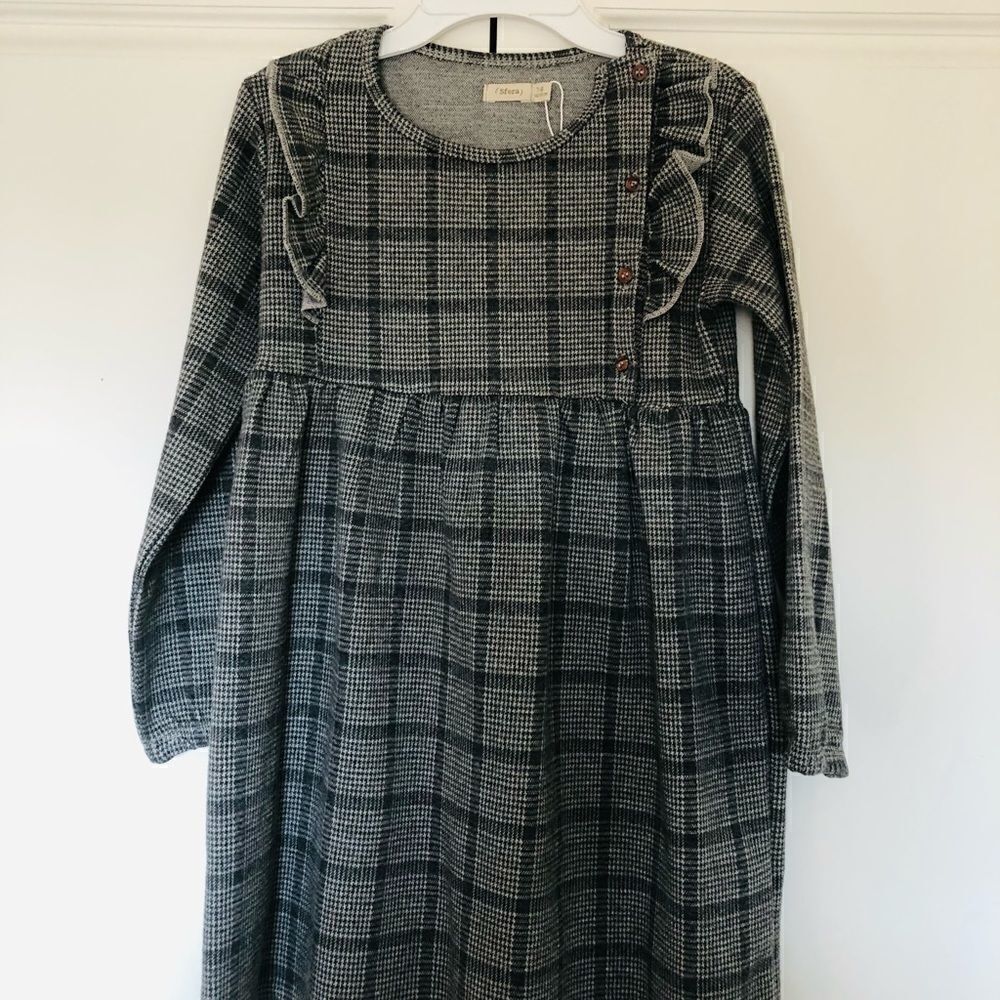 Sfera Girls’ Black & Grey Plaid Dress‎ - Picture 3 of 14